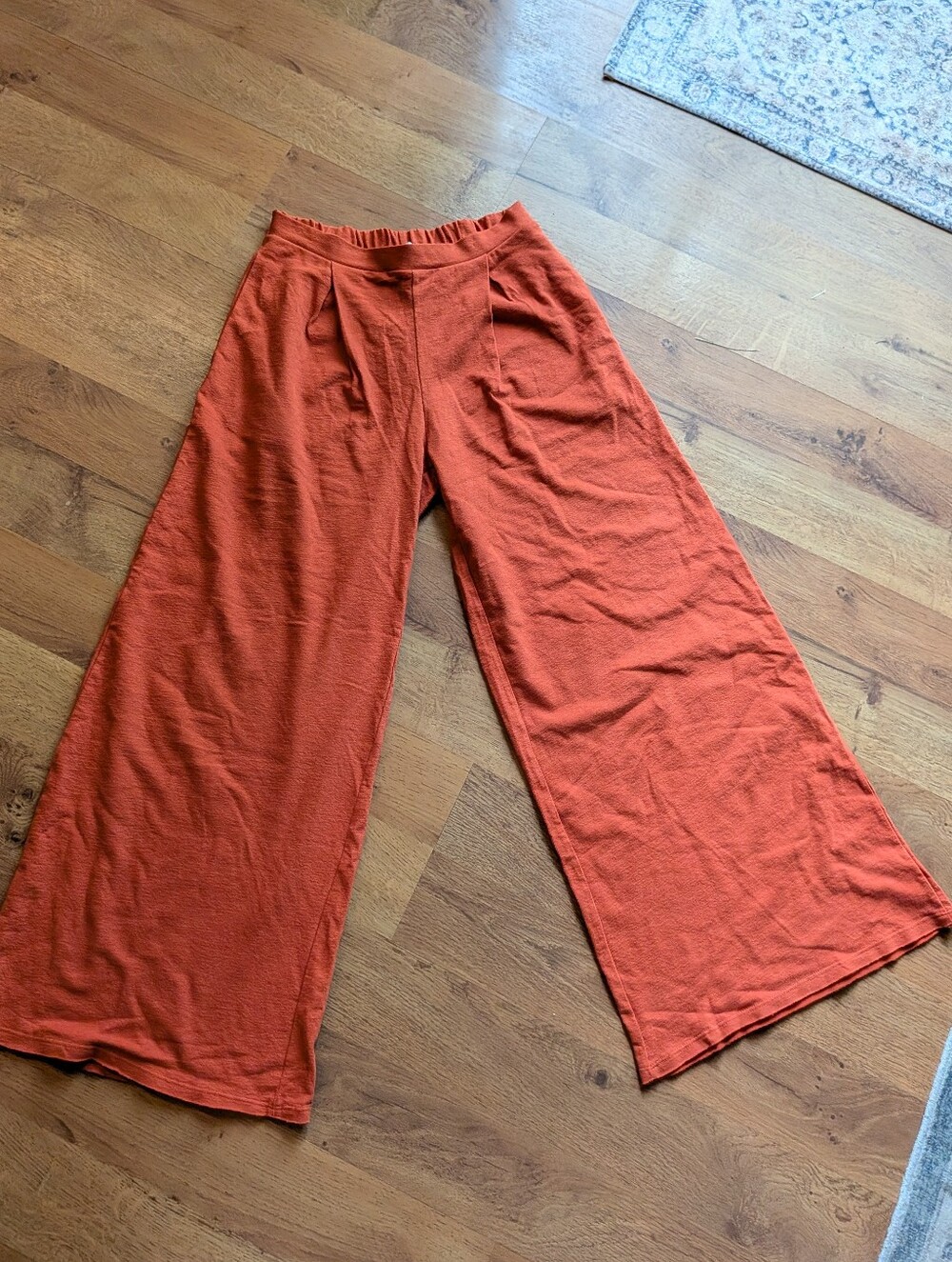 Wide Leg Women's Pants in Rust Orange